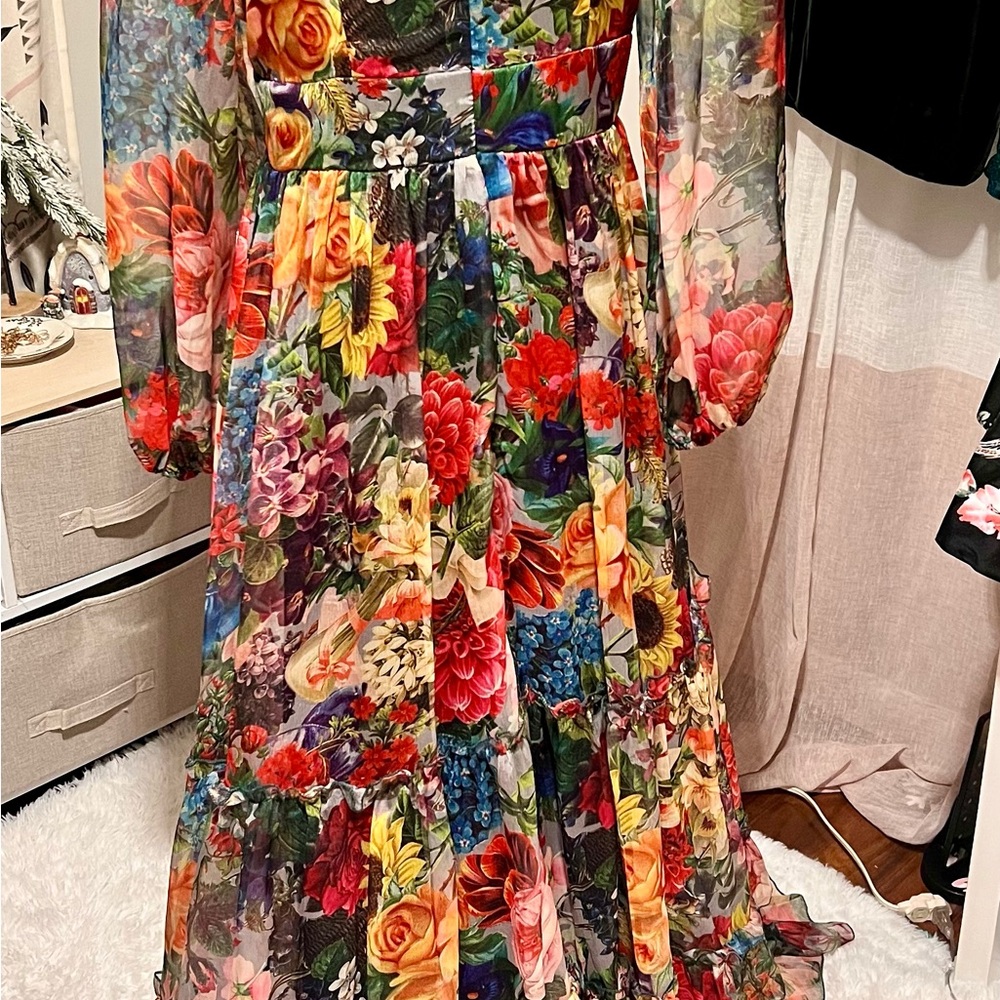 Floral Long Sleeve Maxi Dress